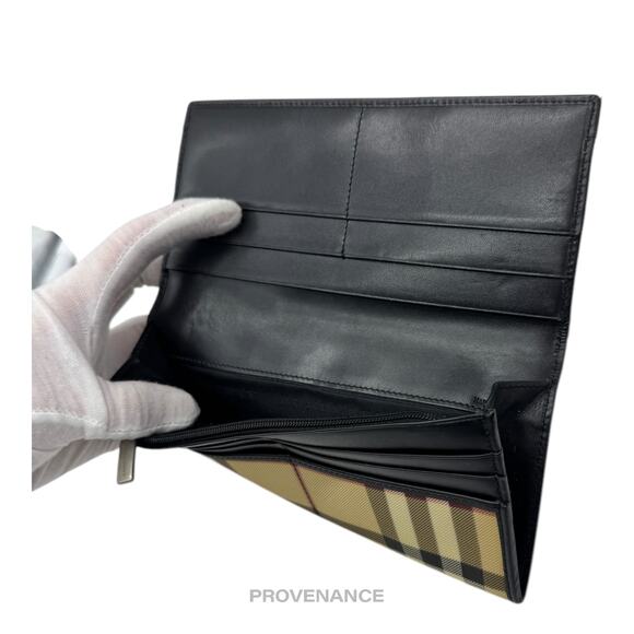 🔴 Burberry Long Snap Wallet - Nova Check Black - Picture 6 of 11